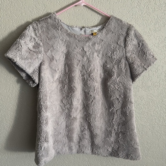 Anthropologie Leifsdottir Faux Fur Top Large short-sleeve - Picture 4 of 9